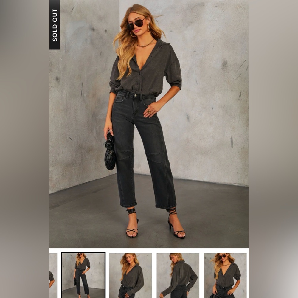 VICI Charcoal Long Sleeve Bodysuit